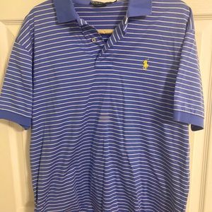 Polo Ralph Lauren Classic Prima Cotton Short Sleeve Blue Shirt Men's Size M